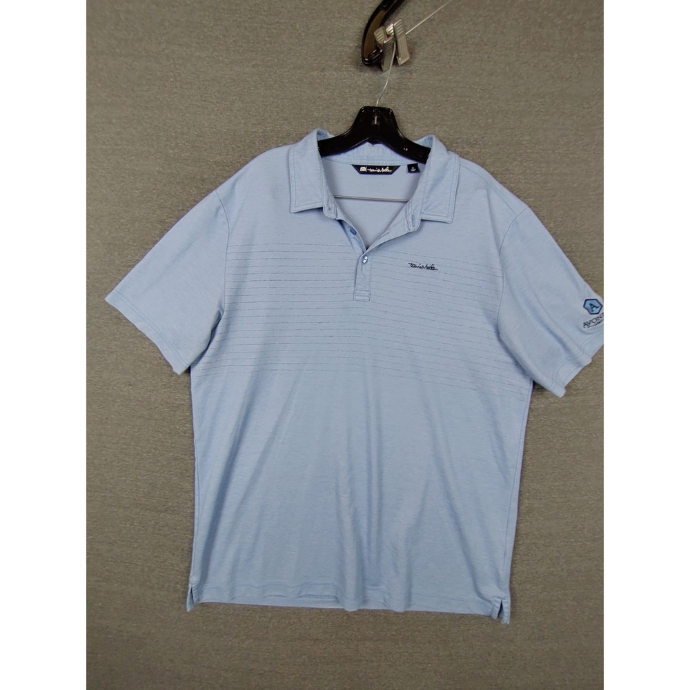 Travis Mathew Mens Shirt XL Blue Polo Golf Casual Resort‎ Performance Avondale